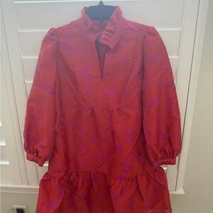 Tuckernuck Pink and Red Embroidered Dress